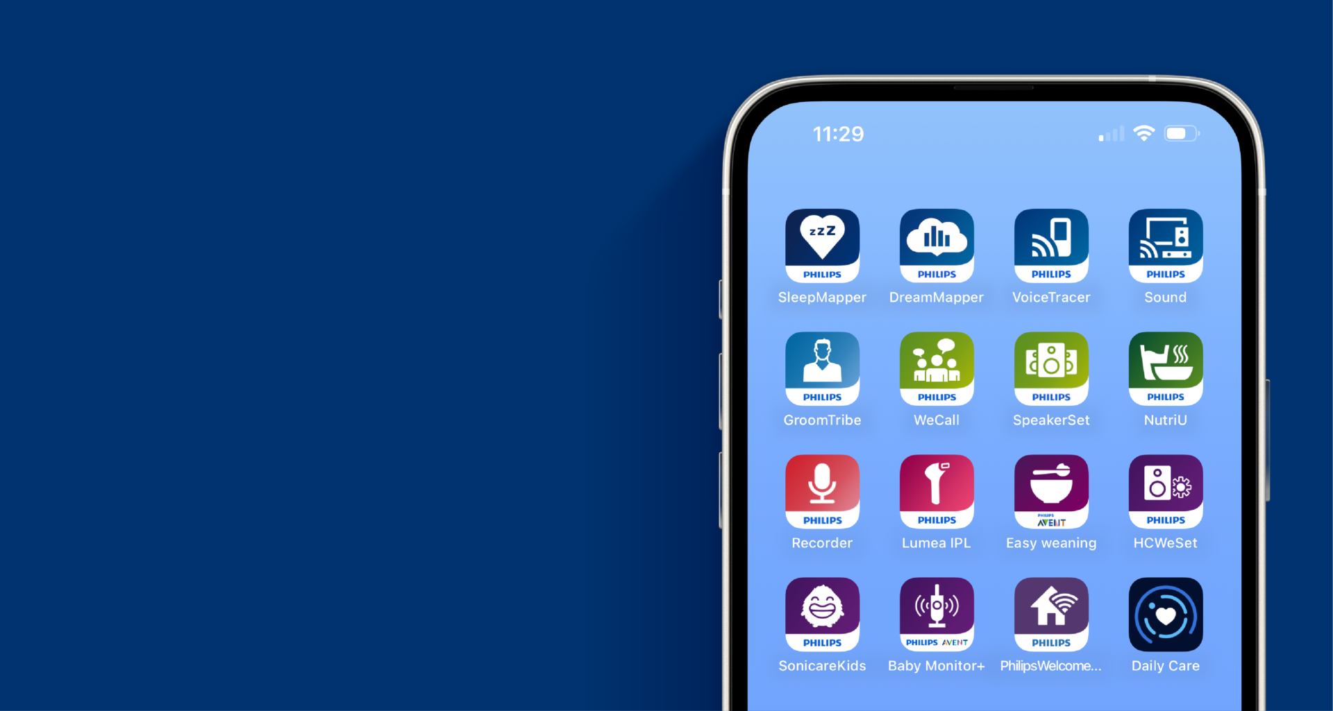 Phone screen with all of Philips (old apps)